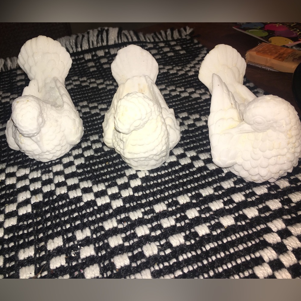 Vintage Italian Santini White Dove Set of 3